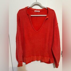 We The Free Buttercup Thermal Persimmon Shirt Size M